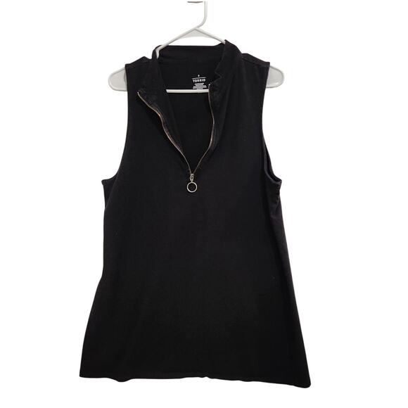 Torrid Black Half Zip Sleeveless Stretch Pullover Classic Casual Tank Top 3X - Picture 1 of 6